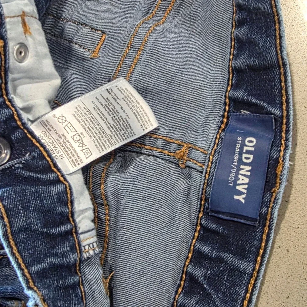 Old Navy Boys Straight‎ Leg Jeans Medium Wash Size 18 Regular Denim Pants
